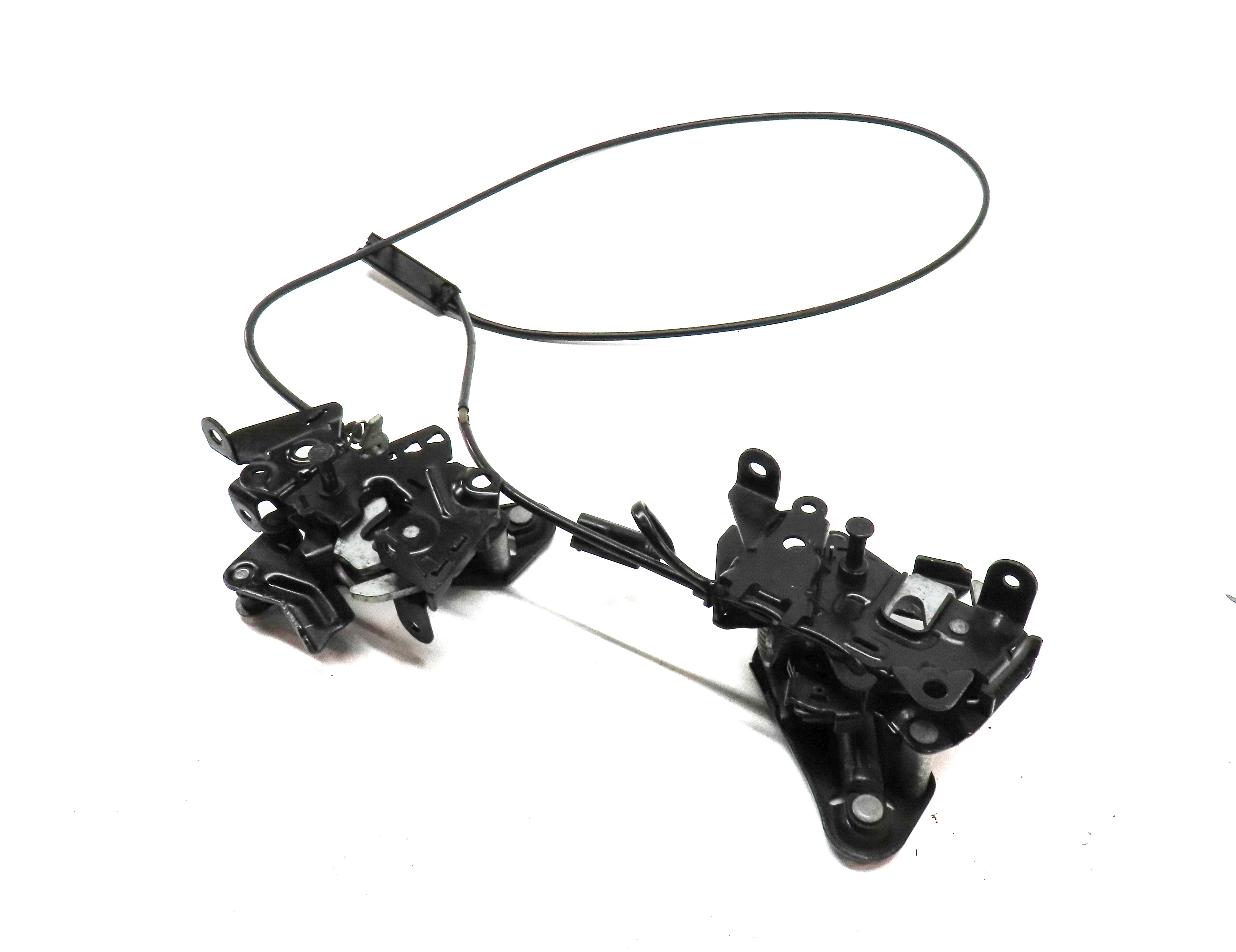 11 BMW 535XiGT (F07) FRONT HOOD BONNET LID LEFT & RIGHT LOCK LATCH SET/2 w/CABLE — exact item pictured